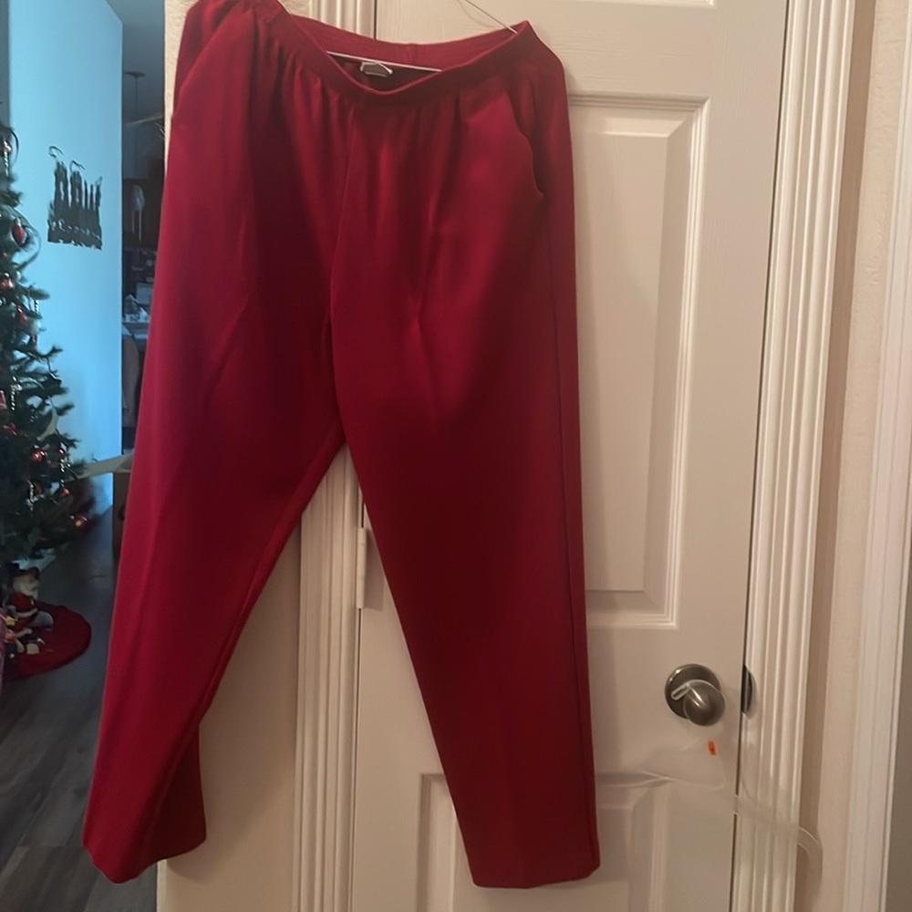 Alfred Dunner Burgundy elastic waist pants 16